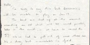 Buzzcocks cancellation