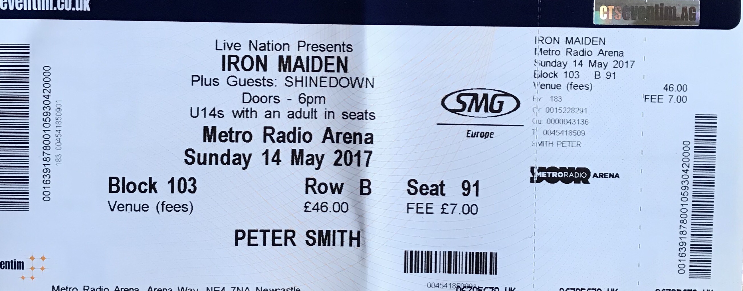 maiden tix may 2017