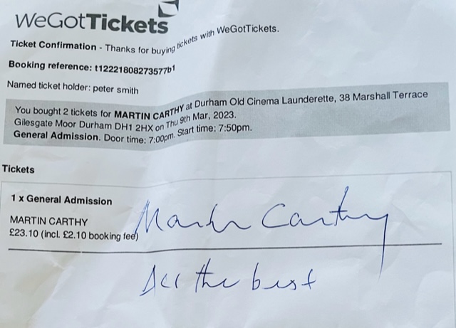 carthy ticket